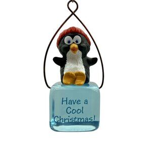 Hallmark 1989 Cool Swing Penguin Ornament "Have A Cool Christmas!" Message 3.5"
